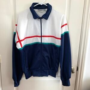 Vintage Profile Varsity Track Jacket in Blue White
